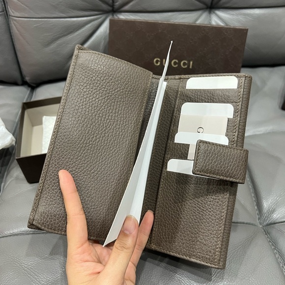 Brand New With Box Gucci Leather Continental Wallet Gray - Picture 7 of 10